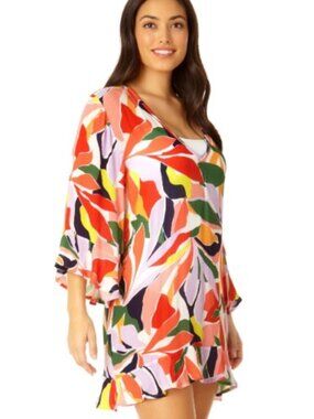 Anne Cole Twist Front Tankini Top and Matching Coverup SZ 10